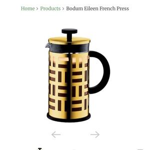 NEW Bodum French Press Eileen Coffee Maker 8 Cup *1.01/34fl.oz Gold Plated